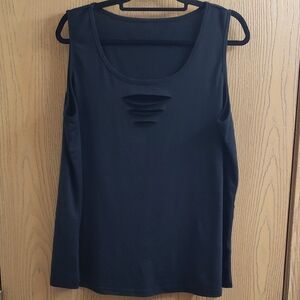 SHEIN Black Cutout Tank Top